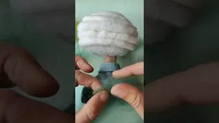 Thumbnail: Art sculpture process. Needle felting, making - Lenticular Head in the Clouds.