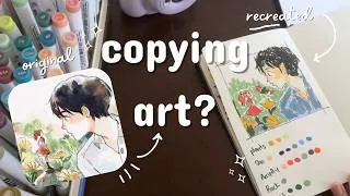 Thumbnail: study with me: recreating existing art (beginners chat) ♡