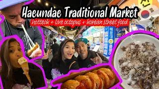 Thumbnail: Busan Haeundae Traditional Market 🇰🇷 We Tried Live Octopus!