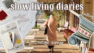 Thumbnail: Thrifting, Reading Updates + Starting a New Knitting Project | SLOW LIVING DIARIES #5