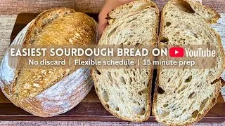 Thumbnail: EASIEST Sourdough Bread Recipe on YouTube | Complete Step-By-Step Process