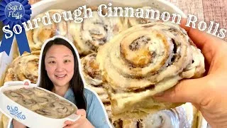 Thumbnail: Soft & Fluffy Sourdough Cinnamon Rolls Recipe | No added yeast | No Egg | Sourdough discard recipe