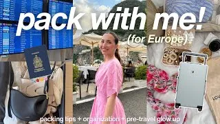 Thumbnail: PACK WITH ME ✈️ for 3 weeks in Europe! packing, glow up, travel tips, appointments + essentials 🌺