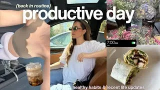 Thumbnail: (back) IN MY ROUTINE ERA 🌷 7am productive day, workout, early morning, healthy habits + life updates