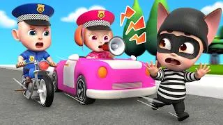 Thumbnail: Police Chase! Rob and Soo Catch the Sneaky Thief | Police Song  | Rosoo Nursery Rhymes