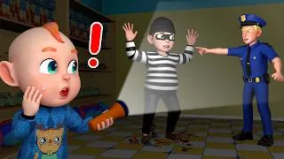 Thumbnail: A Thief in the Grocery Store! | Police Chase & Catch the Thief | Rosoo - Songs For Kids