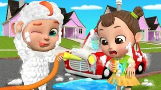 Thumbnail: Let's Wash the Police Car | Dirty to Clean | Learn Street Vehicles for Kids | Rosoo Nursery Rhymes