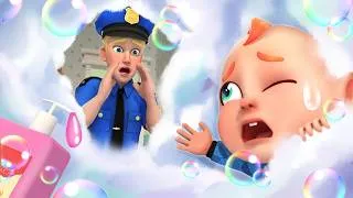 Thumbnail: 🚨 HELP! Police Rescue the Baby! | Bath Time Safety Song | Safety Rules for Kids | Rosoo Police