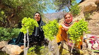Thumbnail: 🍇⛰️ Crossing Dangerous Paths to Pick Grapes for Her 7 Children | A Mother's Love ❤️
