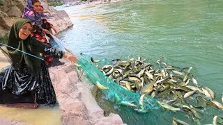 Thumbnail: 😱 My God! Soghra Never Expected This While Fishing in a Raging River! 🌊🐟