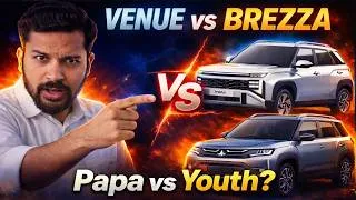 Thumbnail: Brezza vs Venue Comparison 2026 🚗 Mileage, Features, Comfort – Final Verdict!