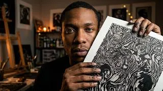 Thumbnail: ASMR Late Night Linocut Printmaking | Satisfying Work on Paper