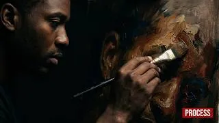 Thumbnail: Rolling an Oil Painting on Canvas | Contemporary Figurative Art Studio Process #portraitpainting