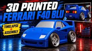 Thumbnail: 3D Printed Tooned Ferrari F40 BLU - Print Timelapse and Assembly