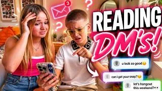 Thumbnail: Letting My Little Brother Read my DM's 😬