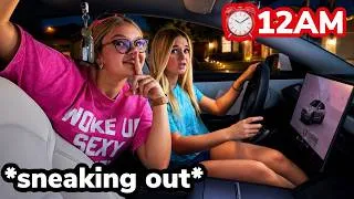 Thumbnail: SNEAKING out for the 1st time with my CAR *bad idea* 😭