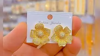 Thumbnail: Most beautiful earrings and elegant jewellery #jewellery #gold 