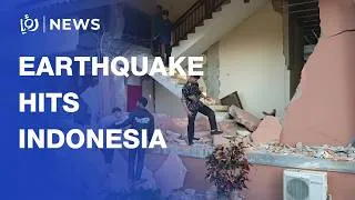 Thumbnail: Guests flee damaged Indonesia hotel after 7.7-magnitude quake