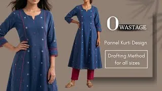 Thumbnail: Most Trendy Pannel kurti drafting cutting and stitching || kurti designs