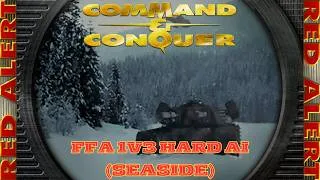 Thumbnail: Command And Conquer Red Alert Skirmish FFA 1V3 Hard (Seaside) RTS Soviet Gameplay PC
