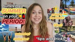 Thumbnail: HOW TO SURVIVE SUMMER ON YOUR PERIOD! | getting your period at the beach, on hikes, swimming, & more