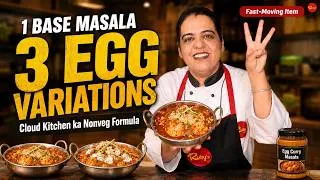 Thumbnail: Egg Masterclass — Ek Base se 3 Egg Curry Variations | Cloud Kitchen ka Fast-Moving Nonveg Formula