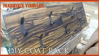 Thumbnail: Easy Farmhouse Coat Rack - make your own heavy duty industrial coat hooks cheap and easy!