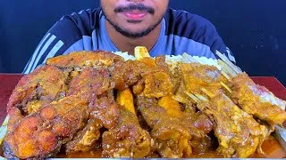 Thumbnail: Eating Spicy Pangas Fish Curry,Mutton Chaap Curry,Beef Nalli Curry With Rice || Asmr Mukbong Show