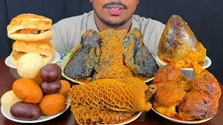 Thumbnail: Eating Spicy Pangas Fish Curry,Chicken Leg,Beef Heart,Beef Boti With Rice || Real Asmr Mukbong Show