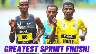 Thumbnail: Kenenisa Bekele Vs Mo Farah Vs Haile Gebrselassie 2013 The Greatest Road Race in History Last 6 Min