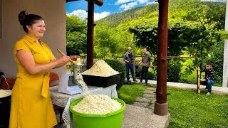 Thumbnail: Simple Life in the Carpathian Mountains 🏔️ Andriy Builds a Gate, Tetiana Makes Sheep Cheese