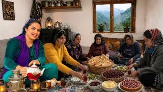 Thumbnail: Simple Village Life in Northern Iran | Cherry Jam, Taste Cake, Milk Bread & Grandma’s Breakfast 🌿🍒
