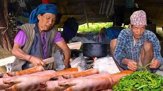 Thumbnail: Grandma’s Secret Pork Leg Recipe | Traditional Village Life in Rural Nepal