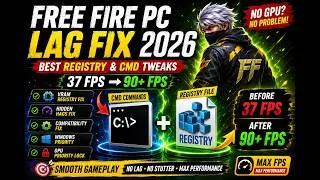 Thumbnail: Free Fire PC Lag Fix 2026 | Best Registry Settings for BlueStacks/MSI!