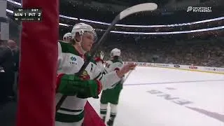 Thumbnail: Marat Khusnutdinov's assist on Lauko's goal vs Penguins (29 oct 2024)
