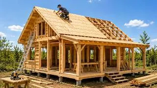 Thumbnail: Man Builds Stunning Off-Grid Log Cabin Using Only Hand Tools - Start to Finish @cabinlife4551