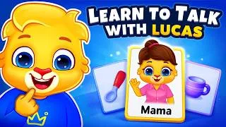 Thumbnail: Baby Learning First Words | Say Mama, Dada, Yes | Learn to Talk with Lucas | Toddler Learning Videos