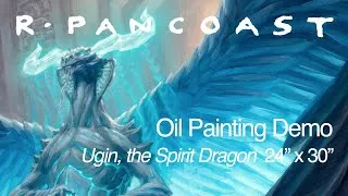 Thumbnail: Ugin, the Spirit Dragon (Mtg card illustration) 24"x30" oil on canvas