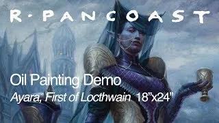 Thumbnail: Ayara, First of Locthwain (MtG card illustration) oil on canvas 18"x24"