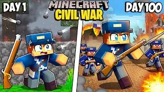Thumbnail: I Survived 100 Days in a CIVIL WAR in Minecraft!