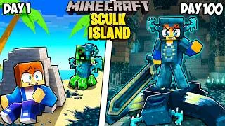 Thumbnail: I Survived 100 Days on a SCULK INFECTED ISLAND in Minecraft!
