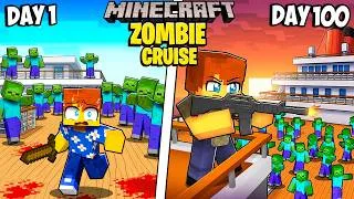 Thumbnail: I Survived 100 Days on a ZOMBIE CRUISE in Minecraft!