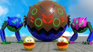 Thumbnail: Pacman, Ms Pacman & Friend VS Dengerous Robots - Amazing Solutions Against Monsters (see end) 😉