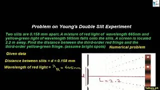 Thumbnail: Problem 2 on Young's Double Slit Experiment, Physics Lecture | Sabaq.pk