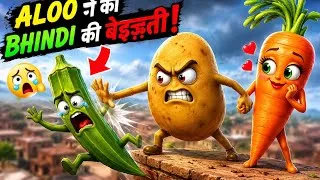 Thumbnail: Aloo Ko Gajar Se Pyaar Hogya | Sad Animated Story | Aloo Aur Gajar 