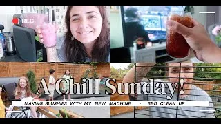 Thumbnail: CHILL SUNDAY VLOG 🌞 Slushie Machine Fun & BBQ Clean Up | INOVIVA Slushie Machine AD | SafsLife