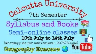 Thumbnail: 7th sem Syllabus & Books of Geography Honours (C.U)||By-Sagarika Nag #geography 
