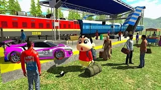 Thumbnail: ফ্রাঙ্কলিনের শহর ট্রেনে করে এলো সিনচ্যান 🚆🚘 Franklin Vs Shin-chan | Indian Bike Driving 3D 