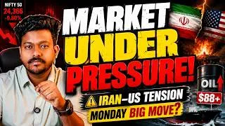 Thumbnail: MONDAY GAP DOWN? 🚨 Iran–US Tension + Crude Near $90 | Nifty Next Week Trade Plan