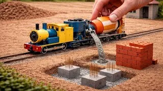 Thumbnail: Mini Train House Build! 🚂🏠 | diy Tractor Construction